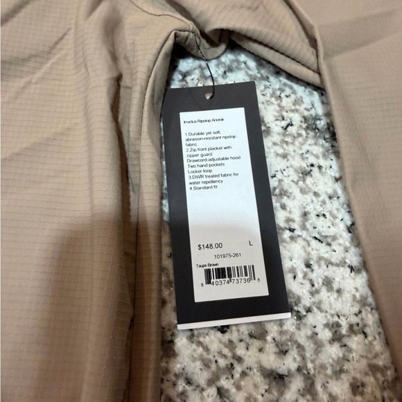 Rhone Invictus Ripstop Anorak Hoodie, Taupe Brown, Size Large - Picture 2 of 7